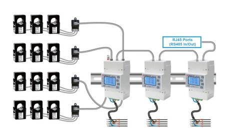 Diagrama de Instalación para el Medidor de Energía Multifuncional de Múltiples Circuitos CED-4C ML